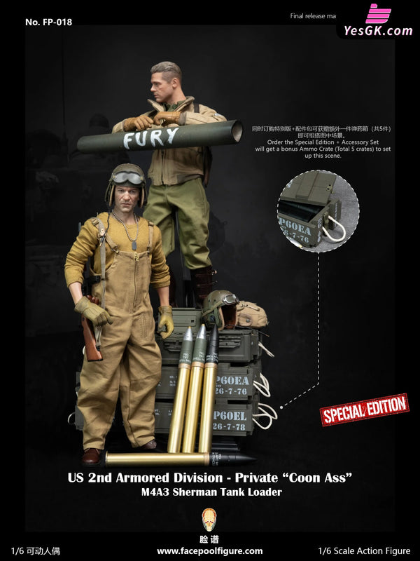 1/6 Action Figure Second Armored Division Sergeant Sherman Tank Loader - Facepoolfigure Studio