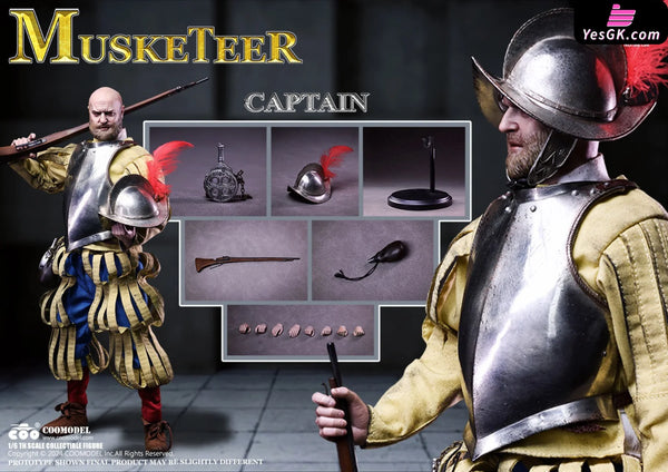 1/6 SE138 & SE139 SERIES OF EMPIRES - SPANISH CONQUISTADOR MUSKETEER SERGEANT (Licensed) Action Figure - COOMODEL