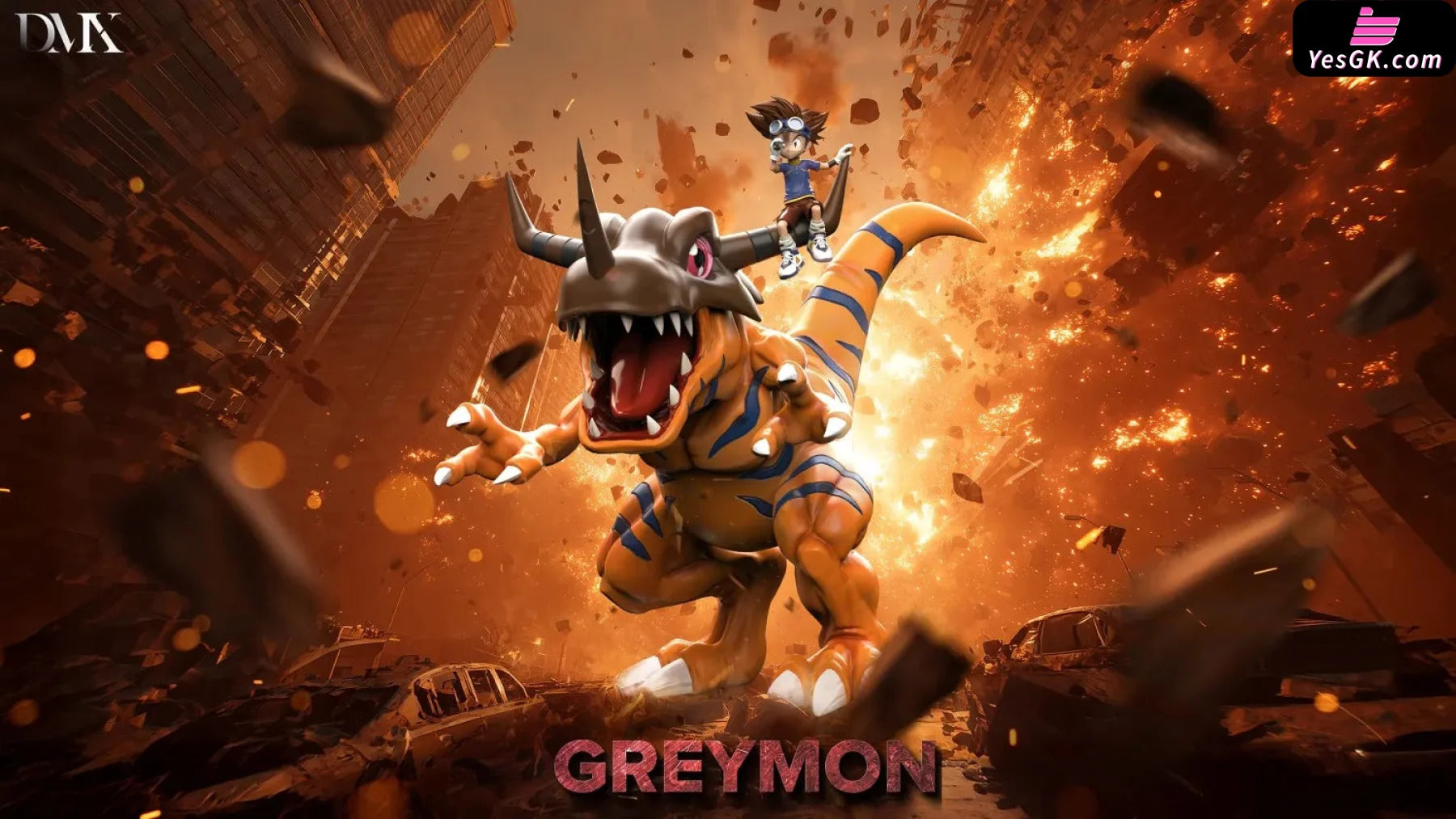 デジモン
スターターBOX仕様 Digimon Riding Series #4 Greymon & Yagami Taichi GK Statue
