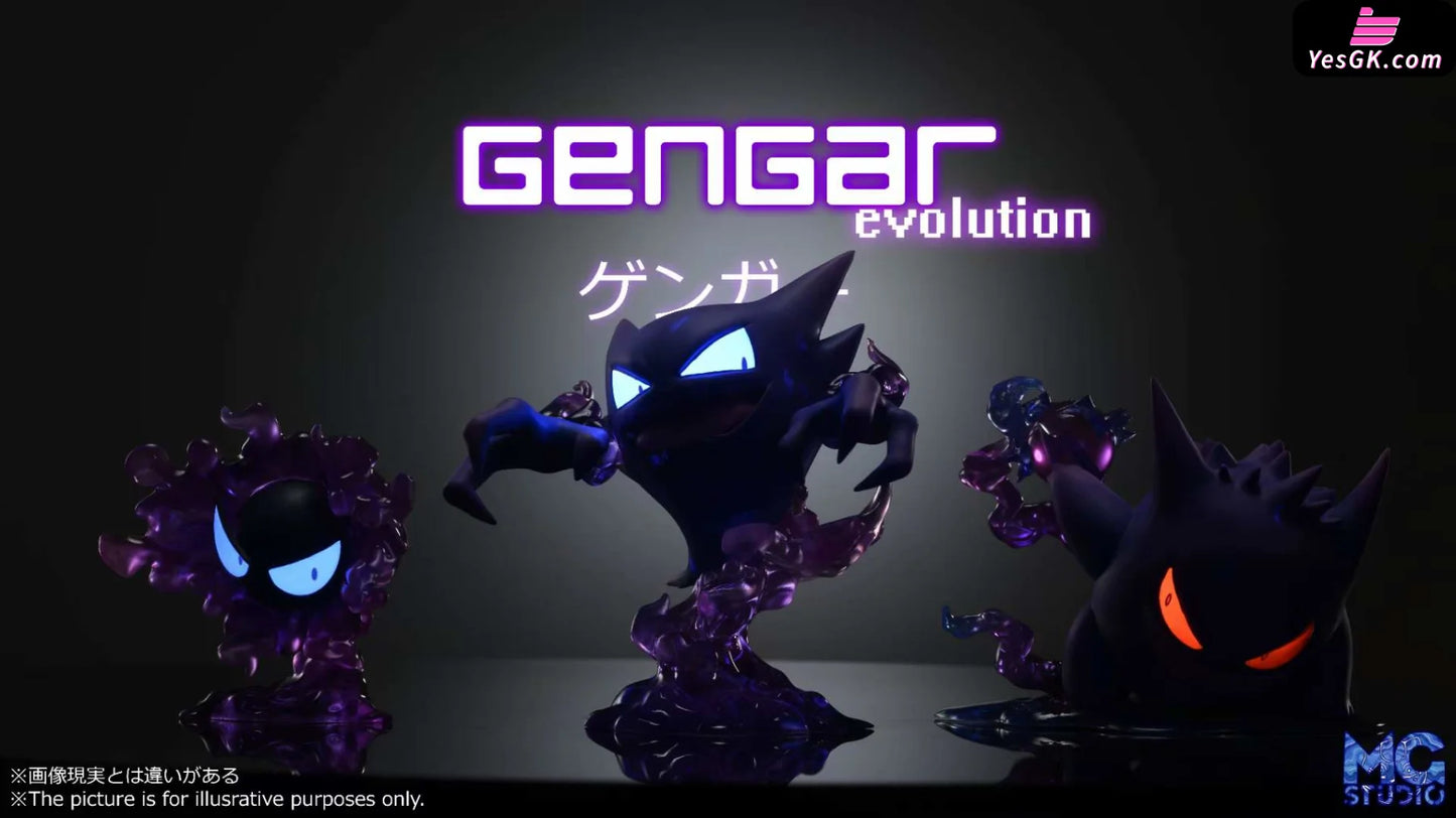 Pokémon Gastly & Haunter Gengar Resin Statue - Mg Studio [Pre-Order]