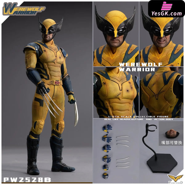 Marvel 1/12 WEREWOLF WARRIOR PW2528A & WEREWOLF WARRIOR Battle damaged version PW2528B Action Figure - PWTOYS Studio