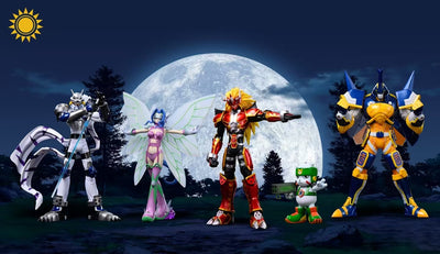Digimon Agnimon & Wolfmon & Blitzmon & Fairymon & Chackmon GK Statue - Sun Toys Studio [Pre-Order]