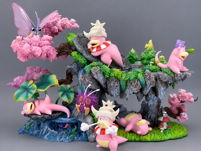 Pokemon Slowpoke Ecological Group Statue - DM Studio x Guagua Studio [In-Stock]