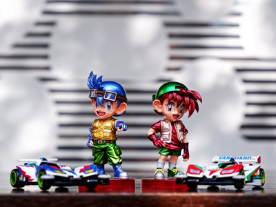 Bakusou Kyoudai Let’s & Go!! - Retsu Seiba & Go Seiba GK Statue - ToyBirds Studio [In-Stock]