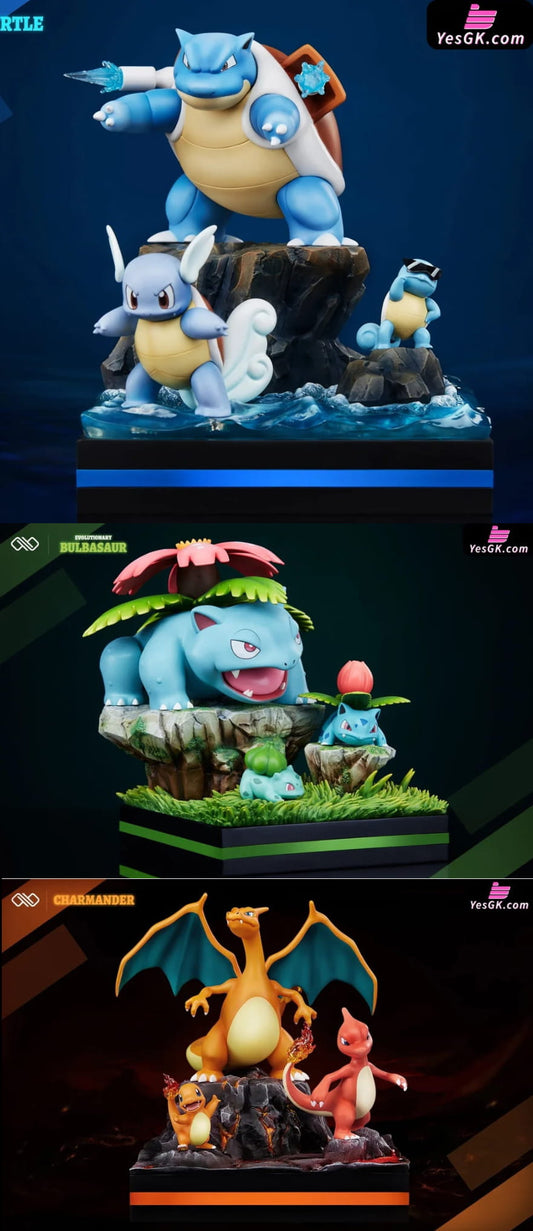 Pokémon Squirtle Evolution+Bulbasaur evolution group+Charmander evolution group Statue - Infinite Studio [In-Stock]