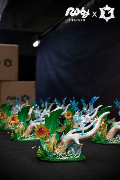 Pokemon Terastal Eevee Forest #2 Leafeon & Glaceon Resin Statue - Ruby Studio [In-Stock]