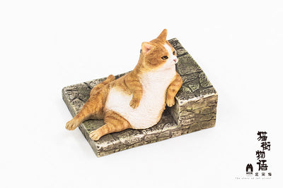 Original The Story of Cat Series LazyCat Orange Cat & Piebald Cat & Black Cat Statue - WeArtDoing Studio [In-Stock]