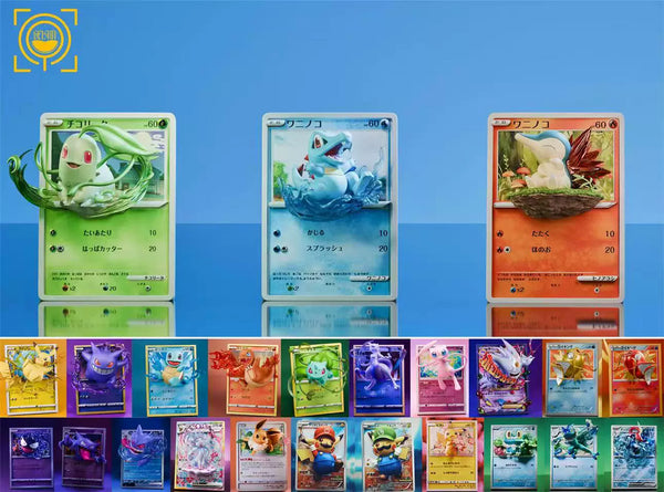 Pokémon Cards Episode #23 Chikorita #24 Totodile #25 Cyndaquil 1/6 GK Statue - GEISHA Studio [Pre-Order]