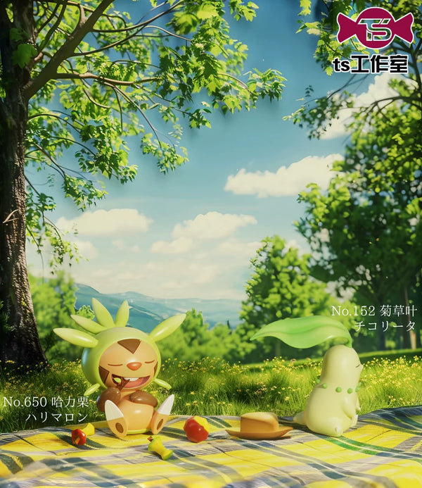 Pokémon Chikorita & Angry Bayleef & Esurient Chespin GK Statue - TS Studio [Pre-Order]