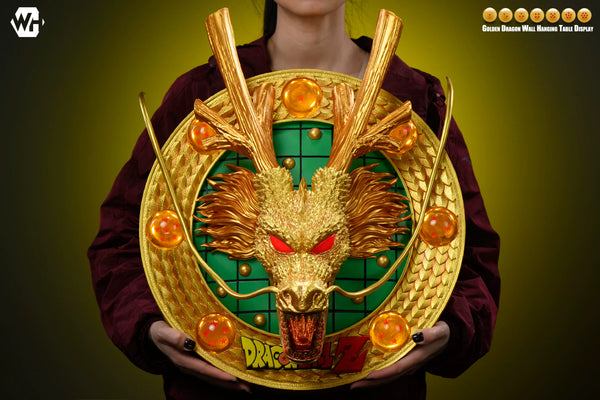 Dragon Ball Golden Shenlong 3D 3D Relief-carved Home Decor Wall-mounted Tableware GK Statue - WH Studio [Pre-Order]