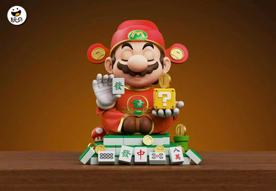 Jumpman Mahjong God Plumber Mario Lucky ornament 1/6 GK Statue - Wan Bei Studio [Pre-Order]