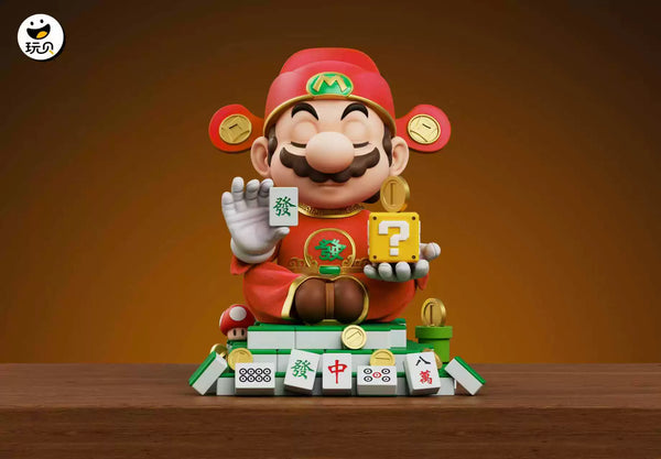 Jumpman Mahjong God Plumber Mario Lucky ornament 1/6 GK Statue - Wan Bei Studio [Pre-Order]
