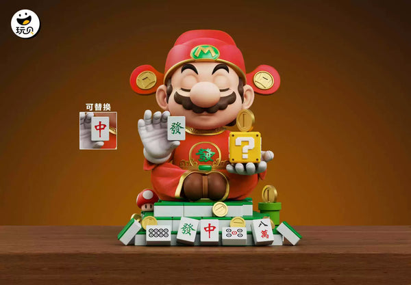 Jumpman Mahjong God Plumber Mario Lucky ornament 1/6 GK Statue - Wan Bei Studio [Pre-Order]