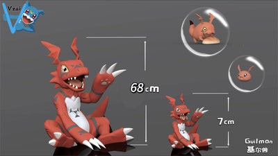 Digimon Beast Tamer 03 #1 Growth and Infancy Evolutionary Chain Series Guilmon & Gigimon & Jyarimon MH GK Statue - Vzai Studio [Pre-Order]