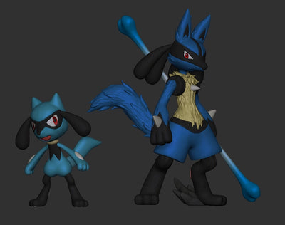 Pokémon Bus Series Lucario Evolution Group GK Statue - RZ Studio [Pre-Order]