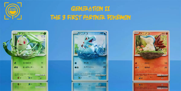 Pokémon Cards Episode #23 Chikorita #24 Totodile #25 Cyndaquil 1/6 GK Statue - GEISHA Studio [Pre-Order]