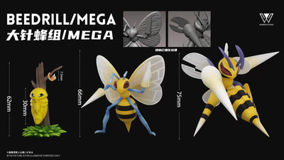 Pokémon Beedrill Evolution Group & Mega Beedrill 1/20 GK Statue - Wonder Studio [Pre-Order]