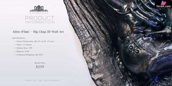 Alien Big Chap 3D Wall Art GK Statue - Deep Tale Studio [Pre-Order] Others
