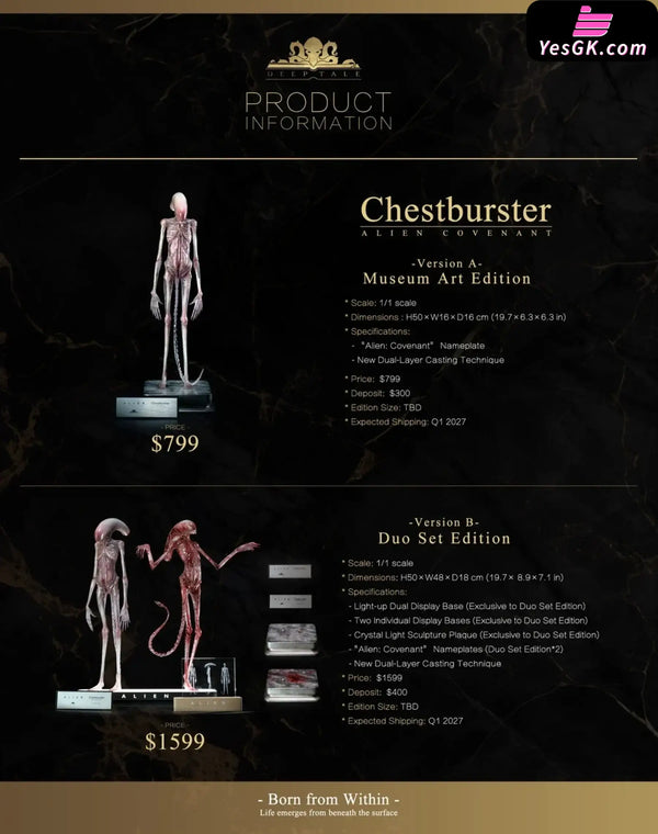 Alien: Covenant 1/1 Chestburster Statue - Deep Tale Studio [Pre-Order] - Others