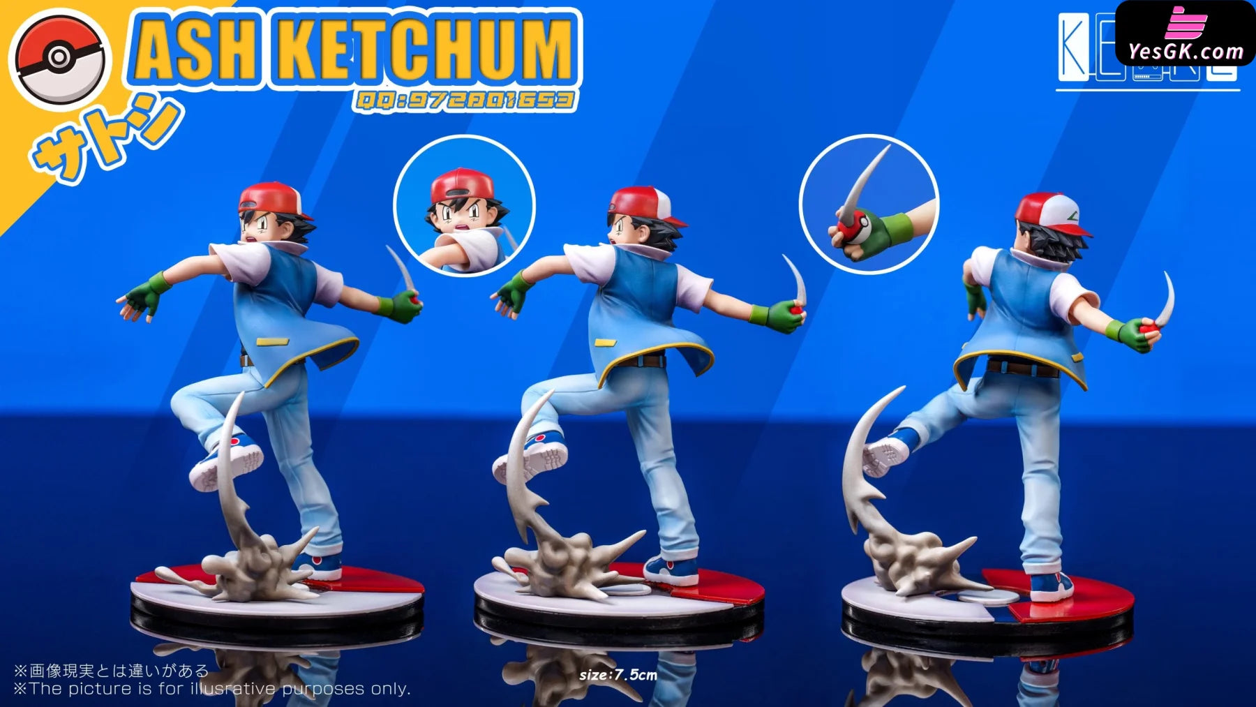 Ash Ketchum & Charmander Evolution Set Pikachu Squirtle Bulbasaur Statue - Keke Studio [Pre-Order]