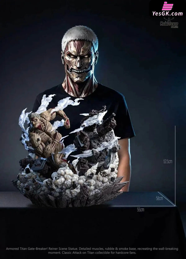 Attack on Titan Armored Titan Breaking Wall Statue - Model Power Studio