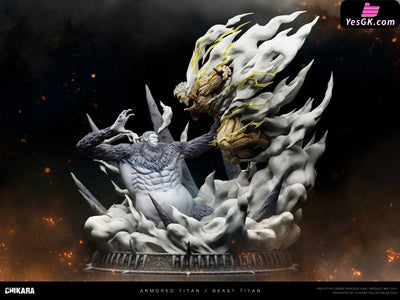 Attack On Titan Armored Vs Beast Gk Statue - Chikara Studio [Pre-Order] Deposit / Anime Color With