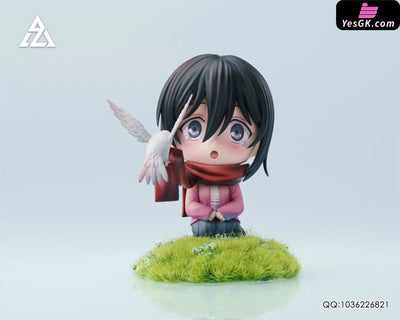 Attack on Titan Chibi Mikasa Under the Tree Statue - AZ Studio [In-Stock] - Full Payment / B Version - Attack on Titan