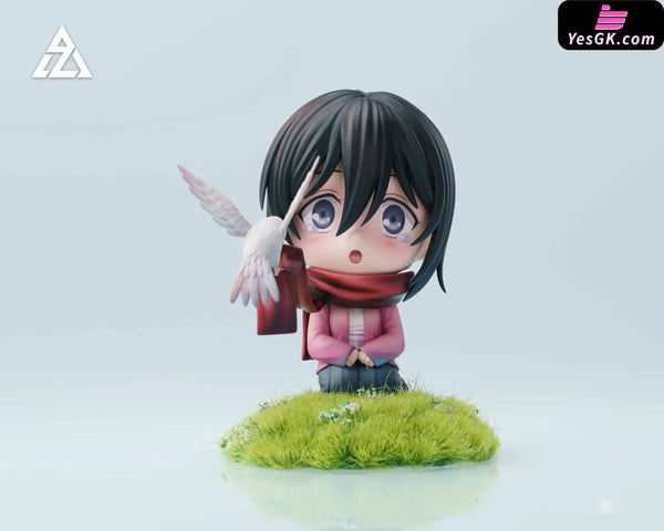 Attack on Titan Chibi Mikasa Under the Tree Statue - AZ Studio [In-Stock] - Full Payment / B Grass Base - Attack on