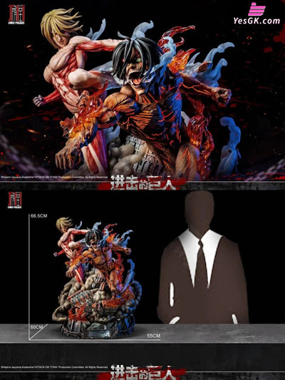 Attack on Titan Eren VS Female Titan Licensed Statue - JIMEI PALACE Studio [In-Stock] - Full Payment - Attack on Titan