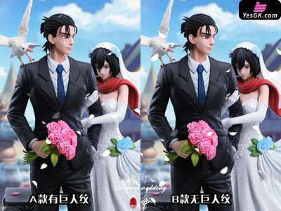 Attack On Titan Eren Yeager Mikasa Ackerman Wedding Statue - Lc Studio [Pre - Order]