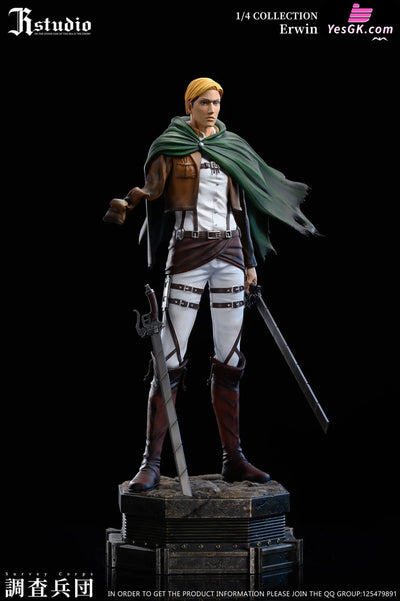 Attack On Titan Levi Ackerman Erwin Smith Statue - Jr Studio [Pre - Order]