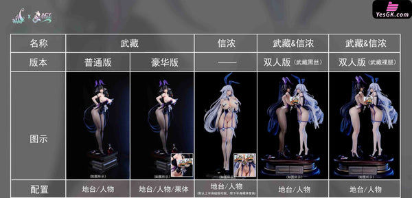 Azur Lane Bunny Musashi & Shinano 1/4 GK Statue - Acy Studio & Xpic Studio [In-Stock] - Azur Lane