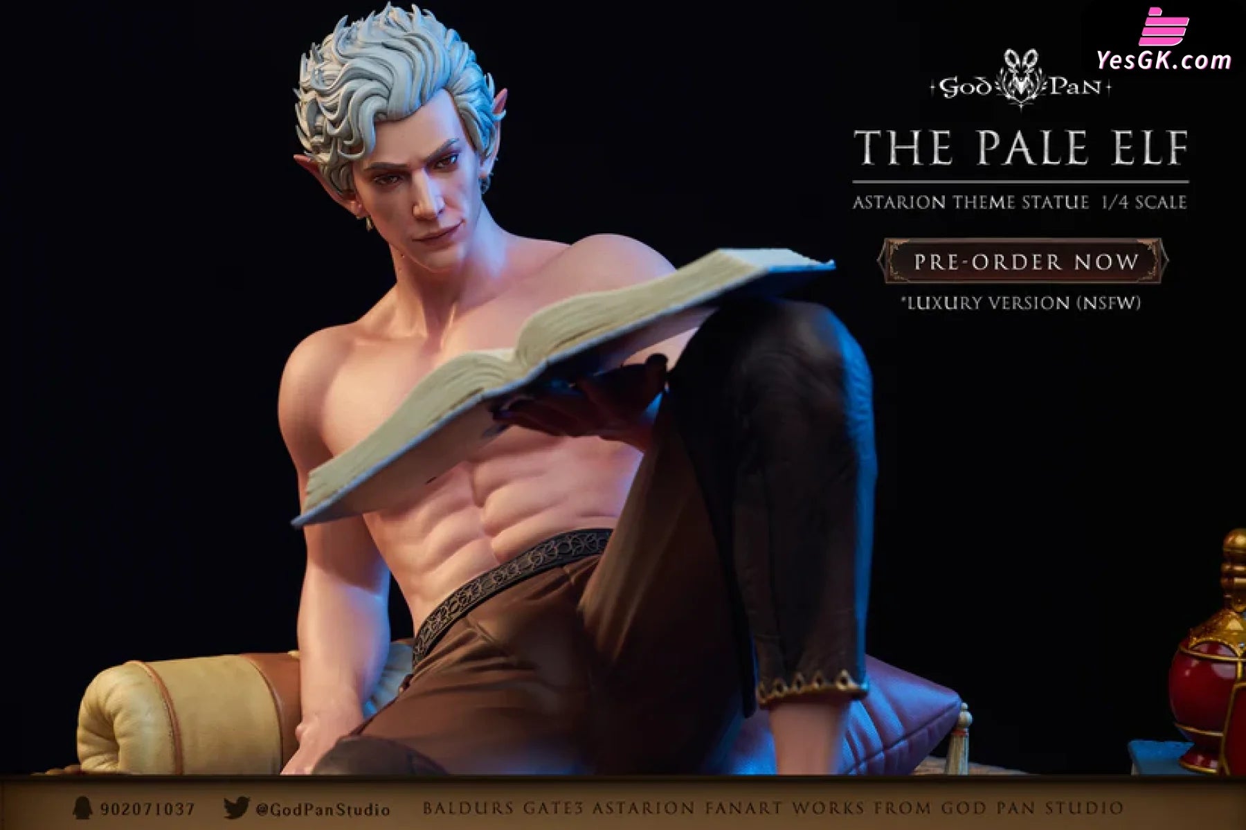 Baldurs Gate The Pale Elf Astarion Statue - God Pan Studio YesGK Baldurs Gate The Pale Elf Astarion Statue - God Pan Studio YesGK