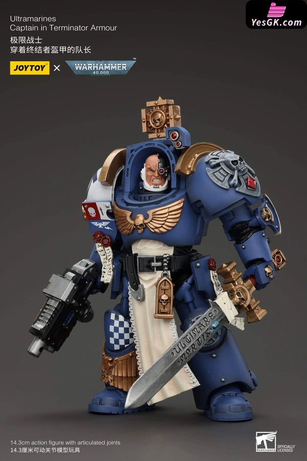 WAR-HAMMER 40,000 Ultramarines Captain In Terminator Armour 1/18 Statue - JOYTOY Studio [In-Stock] Full Payment