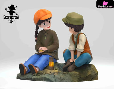 Castle in the Sky Sheeta and Pazu next to the oil lamp GK Statue - Scarecrow Studio [Pre-Order] Miyazaki Anime