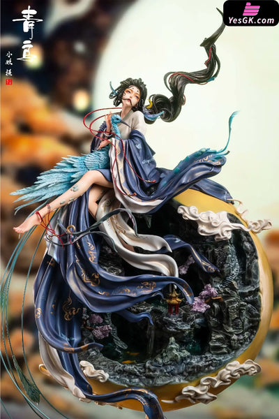 Chinese Drunk Beauty Blue Bird Resin Statue - PJ Studio [In-Stock] - Full Payment - Original Design