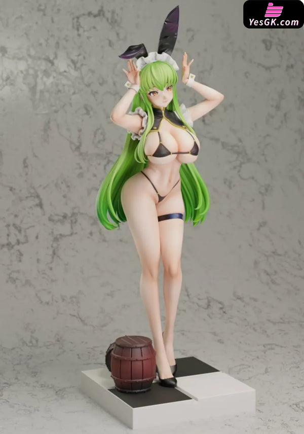 Code Geass Tavern Bunny Girl C.C. GK Statue - Green Tea Studio [Pre-Order] Deposit / Swimsuit / White Color Others