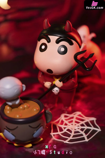 Crayon Shin-chan Halloween Demon Shin chan Iron Pot Stewed Masao GK Statue - XFG Studio [In-Stock] - Full Payment