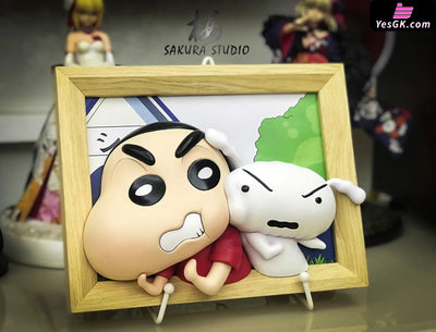Crayon Shinchan And Shiro Photo Frame Resin Statue - Sakura Studio X Opp [Pre-Order Closed]
