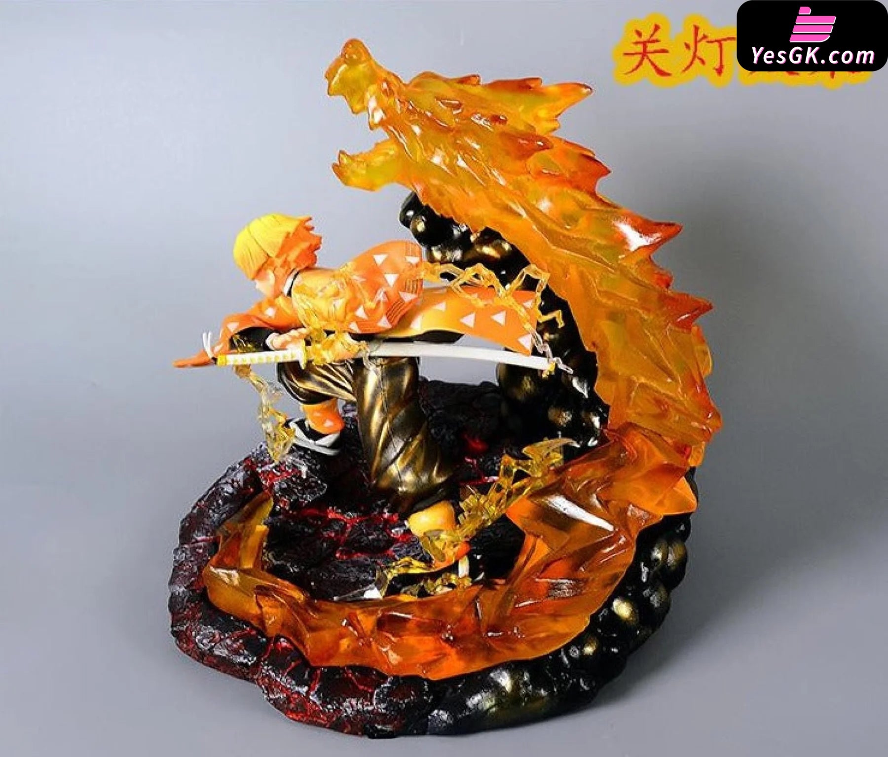 Demon Slayer Agatsuma Zenitsu Fire Thunder God Effect Base Resin Statue - Super Studio [Pre-Order]