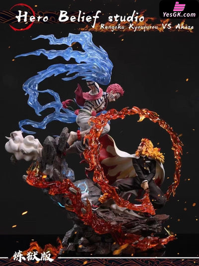 Demon Slayer - Kyojuro Rengoku VS Akaza With LED Resin Statue - Hero Belief Studio [In-Stock] Full Payment / Standard