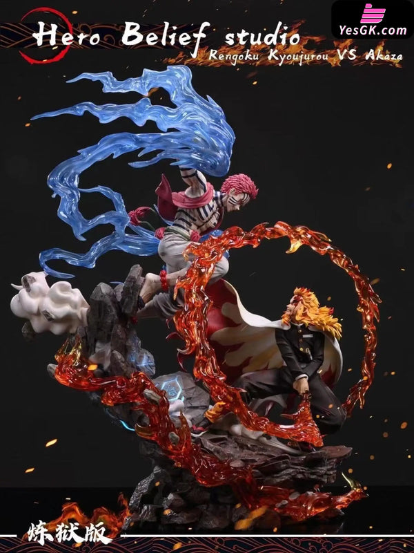 Demon Slayer - Kyojuro Rengoku VS Akaza With LED Resin Statue - Hero Belief Studio [In-Stock] Full Payment / Standard