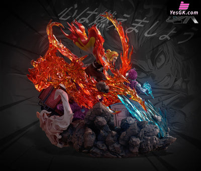 Demon Slayer - Kyojuro Rengoku Vs Akaza With Led Resin Statue Lx-Studio [In Stock]