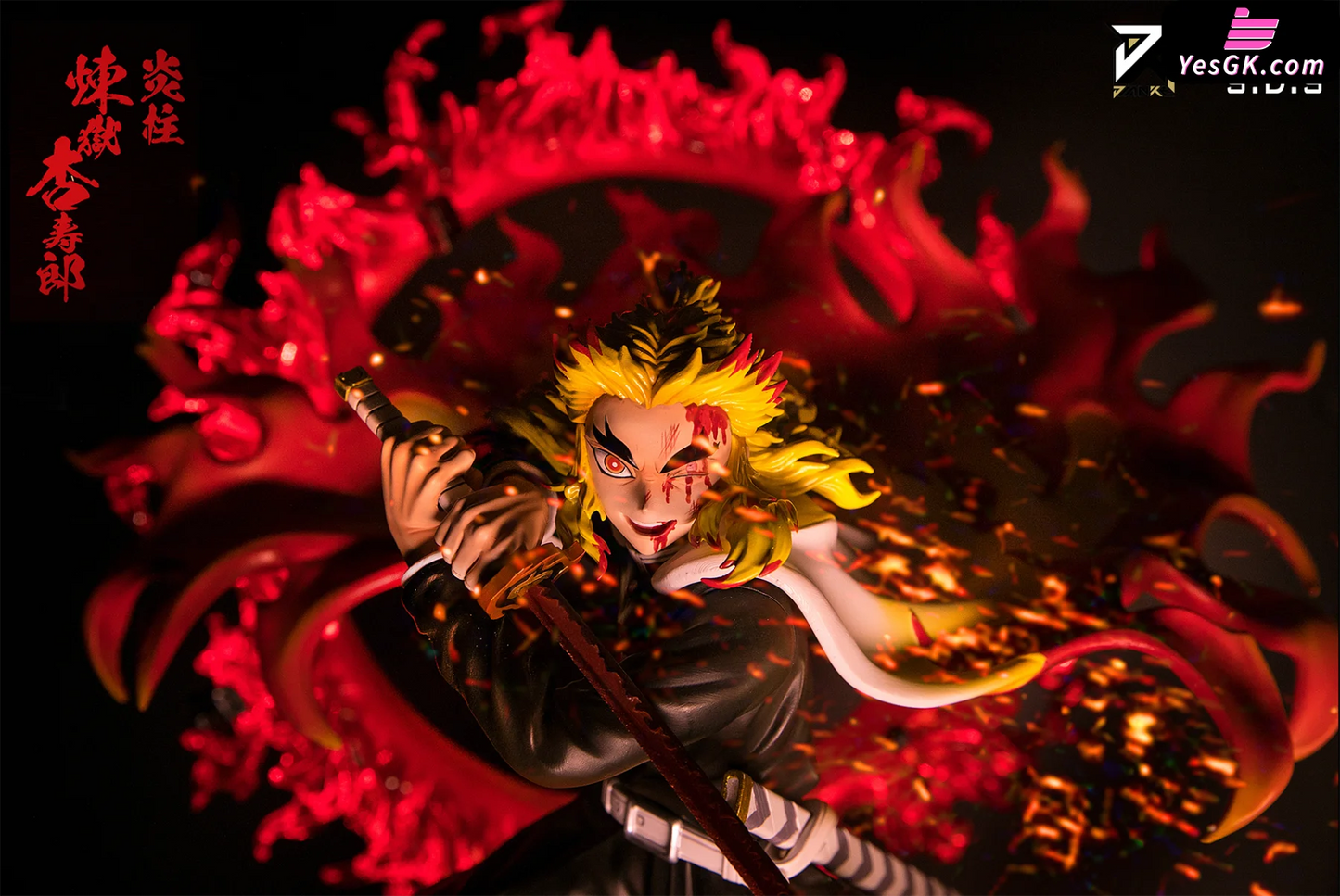 Demon Slayer - Kyojuro Rengoku With Led Resin Statue S.d.s Studio [In Stock]