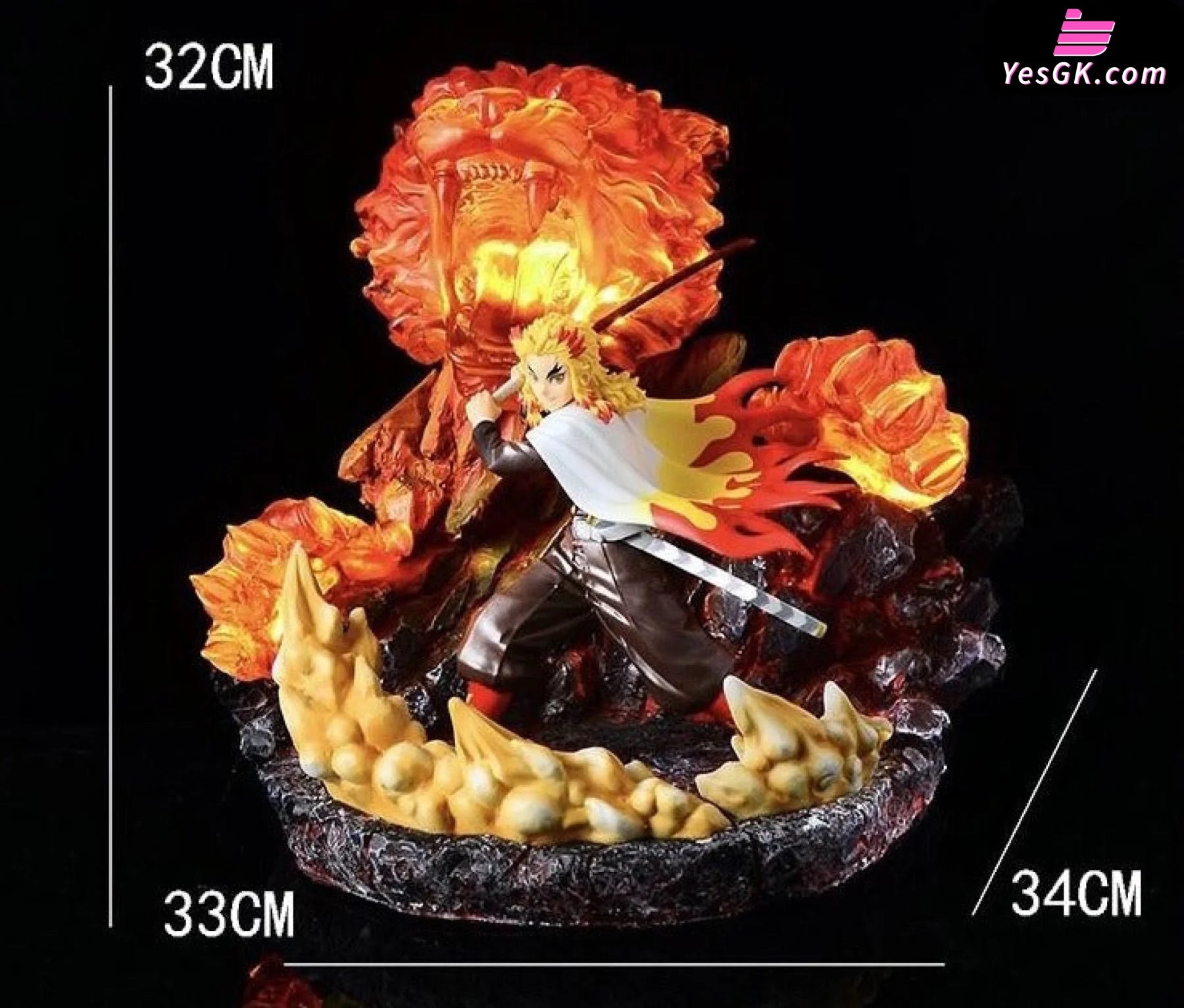 Demon Slayer Rengoku Kyojuro Flame Tiger Effect Base Resin Statue - Super Studio [Pre-Order] Other