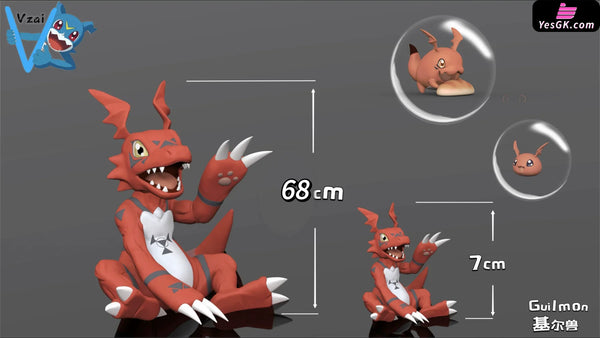 Digimon Beast Tamer 03 #1 Growth and Infancy Evolutionary Chain Series Guilmon & Gigimon & Jyarimon MH GK Statue - Vzai