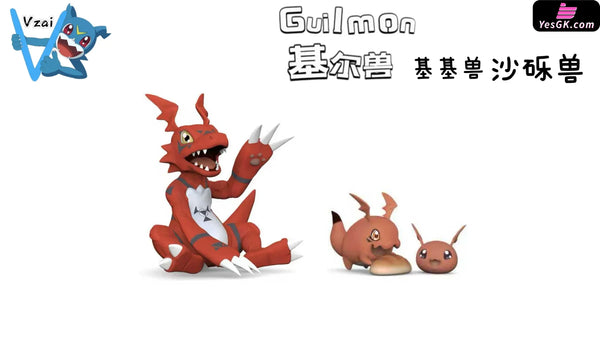 Digimon Beast Tamer 03 #1 Growth and Infancy Evolutionary Chain Series Guilmon & Gigimon & Jyarimon MH GK Statue - Vzai