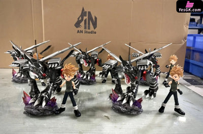 Digimon Black Metal Garurumon & Black Yamato Ishida GK Statue - AN Studio [In-Stock] Full Payment Digimon