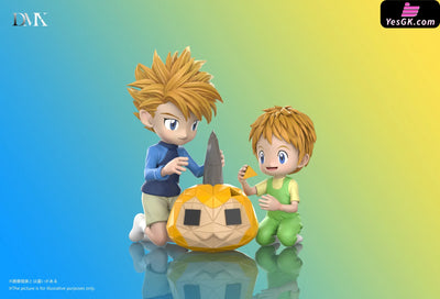 Digimon Childhood Taichi & Hikari & Koromon Dolls Childhood Yamato & Takeru & Tunomon Building Blocks GK Statue - DMX