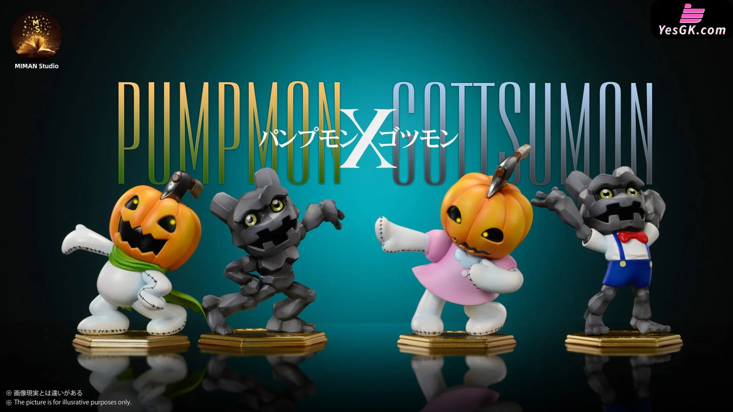 Digimon Digital World Picture Book Series 29Th 30Th Pumpmon & Gottsumon Resin Statue - Miman Studio